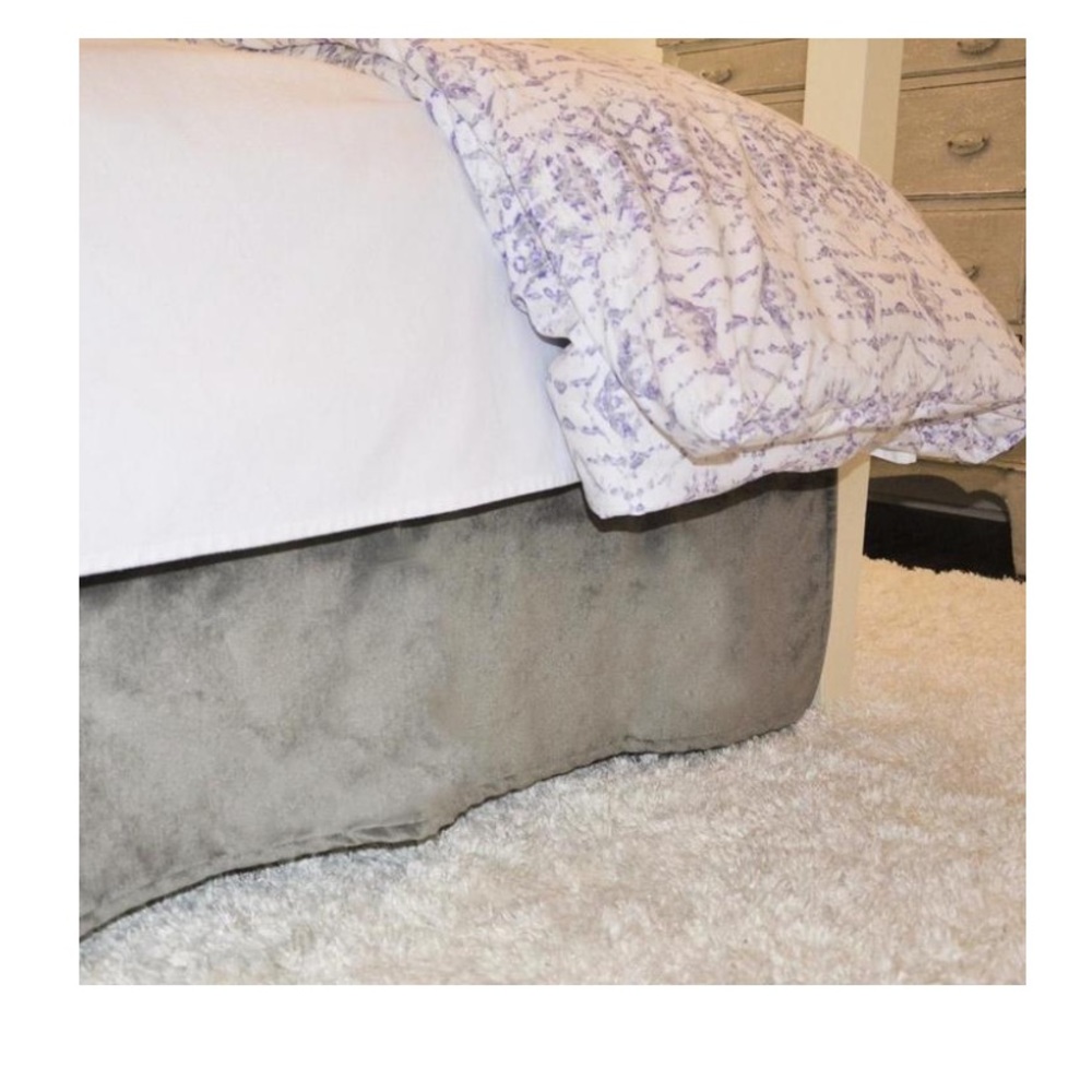 Gray Velvet Bed Skirt